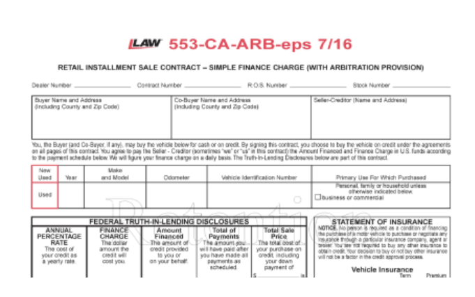 Image of purchase or lease agreement